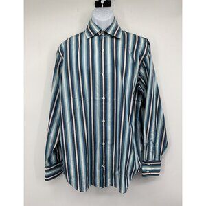 Banana Republic Mens Long Sleeve Striped Button Up Shirt Large 16-16.5